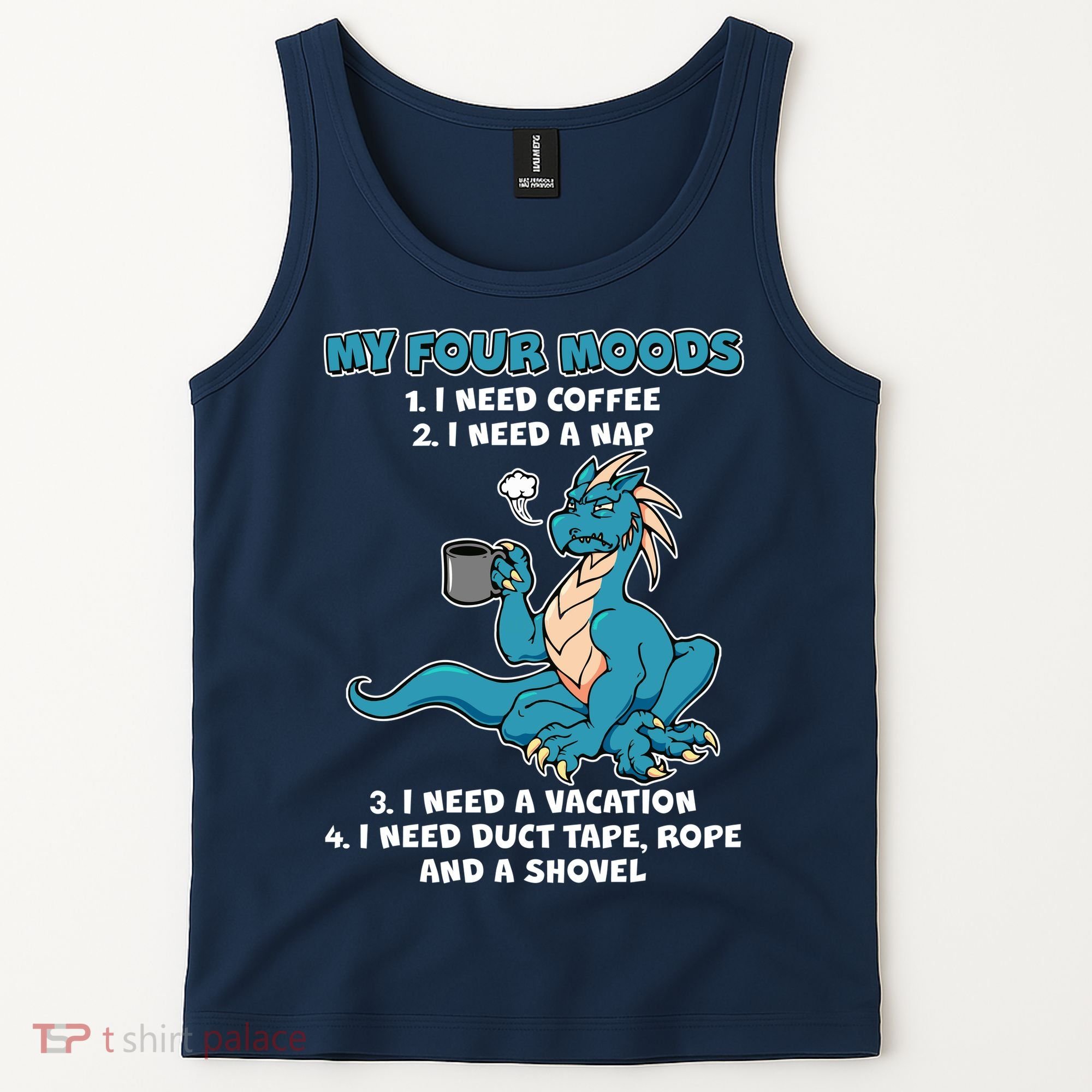 My Four Moods Cranky Coffee Dragon Tank Top
