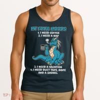 My Four Moods Cranky Coffee Dragon Tank Top thumb 3