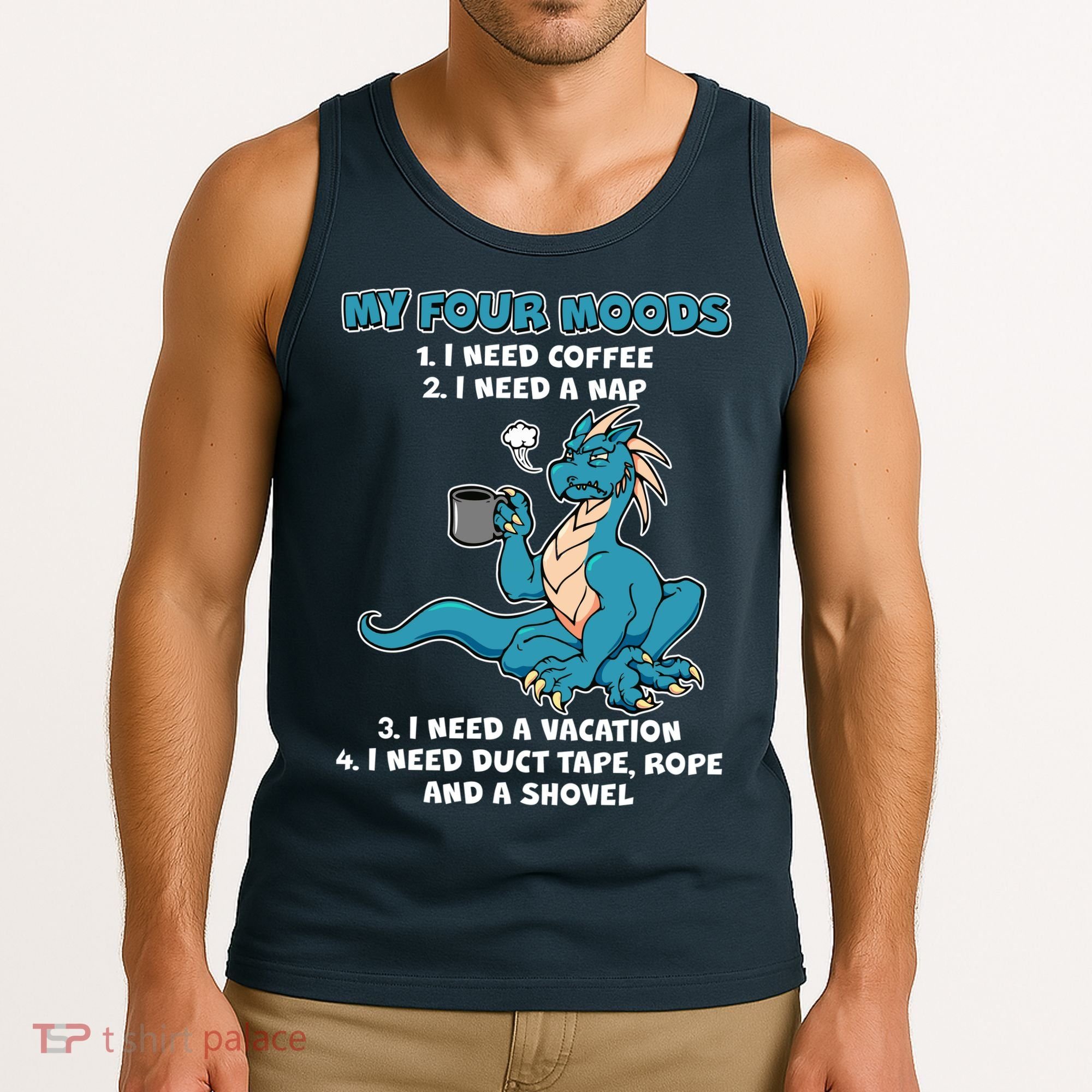 My Four Moods Cranky Coffee Dragon Tank Top