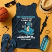 My Four Moods Cranky Coffee Dragon Tank Top thumb 4