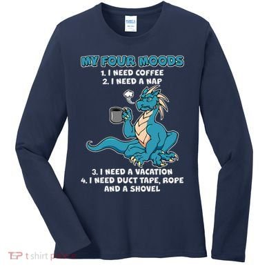 My Four Moods Cranky Coffee Dragon Women's Long Sleeve Shirt