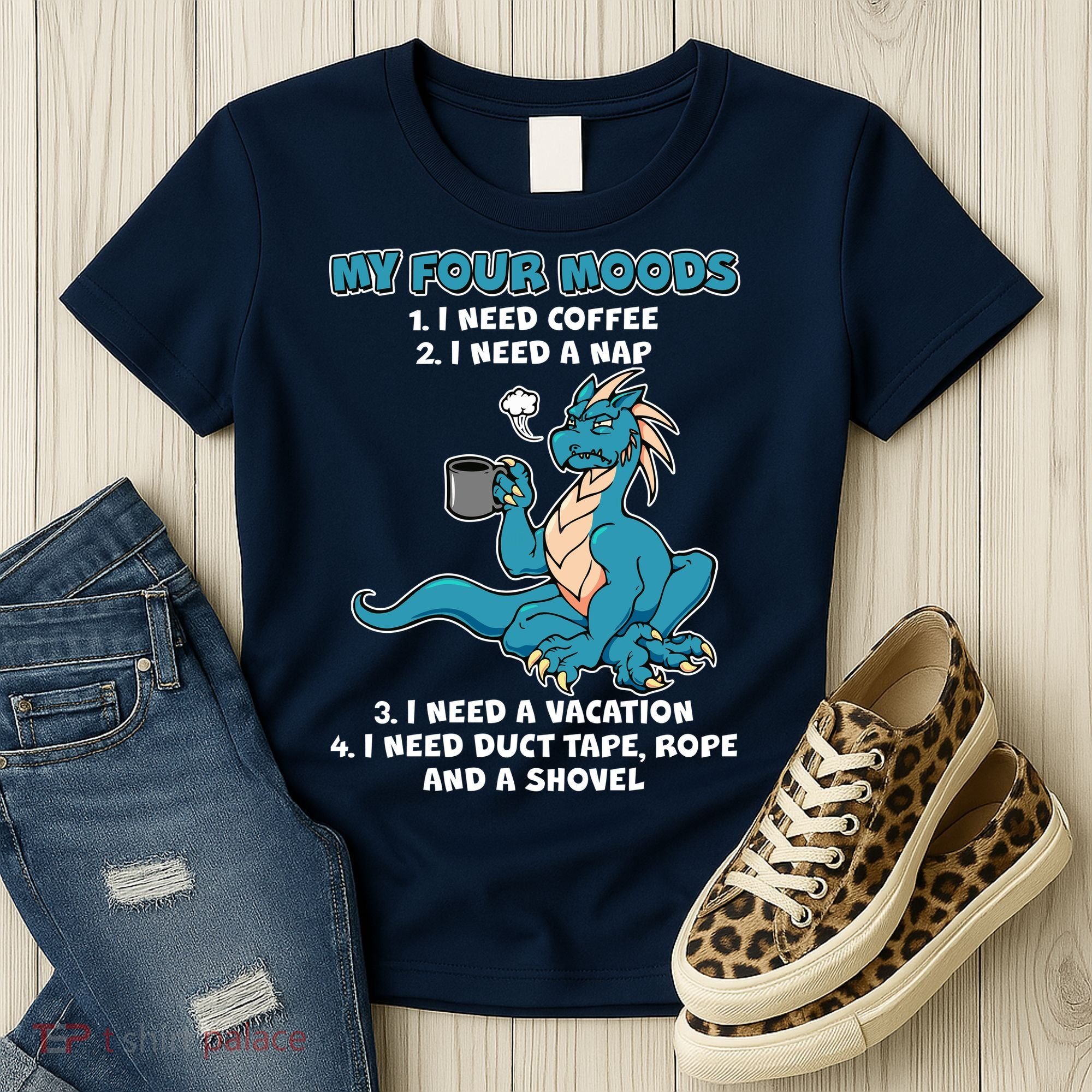 My Four Moods Cranky Coffee Dragon Women's T-Shirt