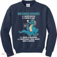 My Four Moods Cranky Coffee Dragon Kids Sweatshirt thumb 0