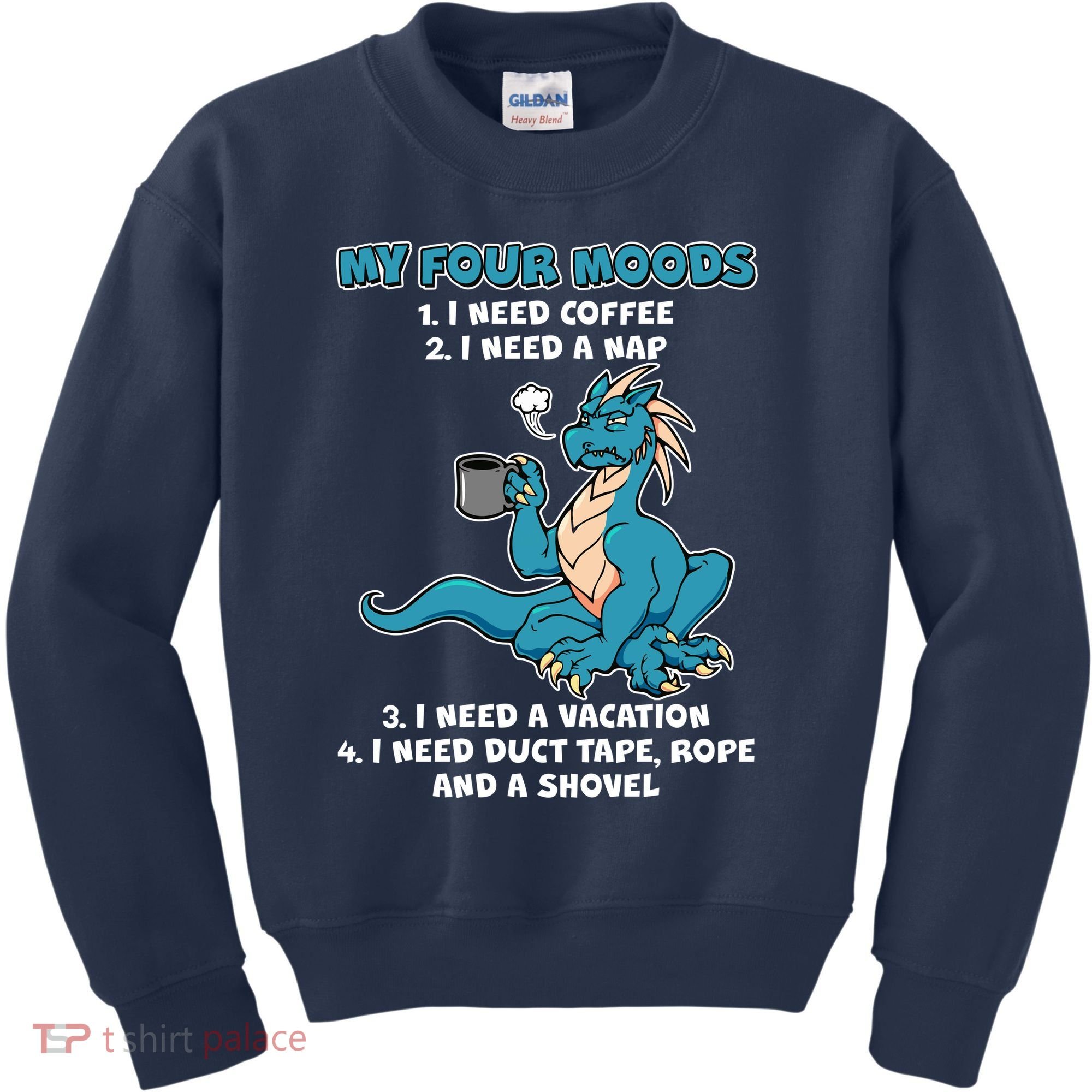 My Four Moods Cranky Coffee Dragon Kids Sweatshirt