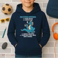 My Four Moods Cranky Coffee Dragon Kids Hoodie thumb 2