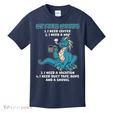 My Four Moods Cranky Coffee Dragon Kids T-Shirt
