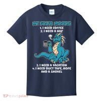 My Four Moods Cranky Coffee Dragon Kids T-Shirt thumb 0