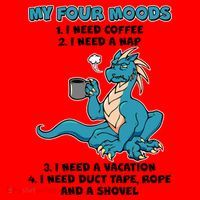 My Four Moods Cranky Coffee Dragon Santa Hat thumb 1