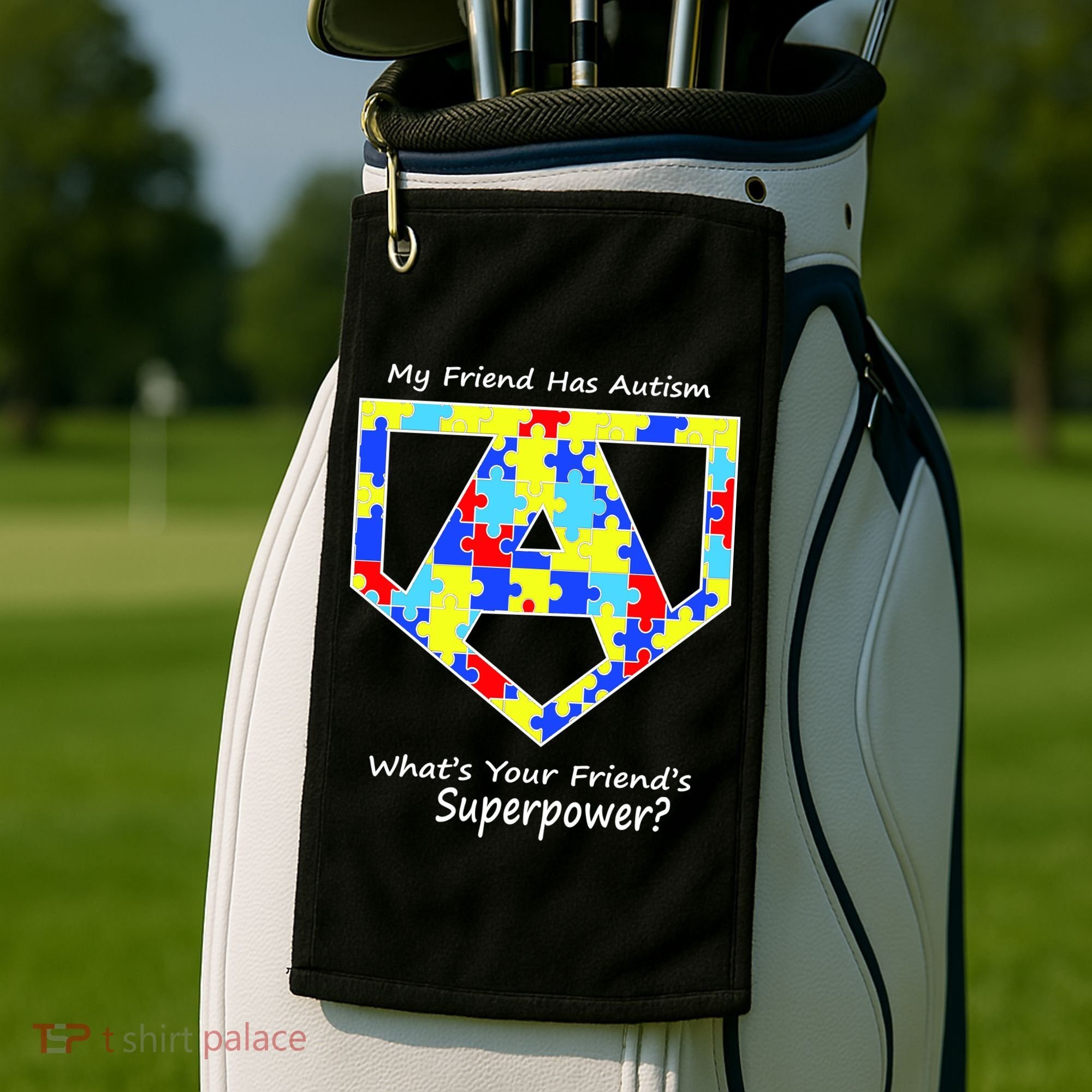 My Friend Has Autism What's Your Friend's Superpower? Golf Towel