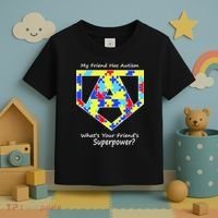 My Friend Has Autism What's Your Friend's Superpower? Toddler T-Shirt thumb 3