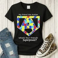 My Friend Has Autism What's Your Friend's Superpower? Women's T-Shirt thumb 3