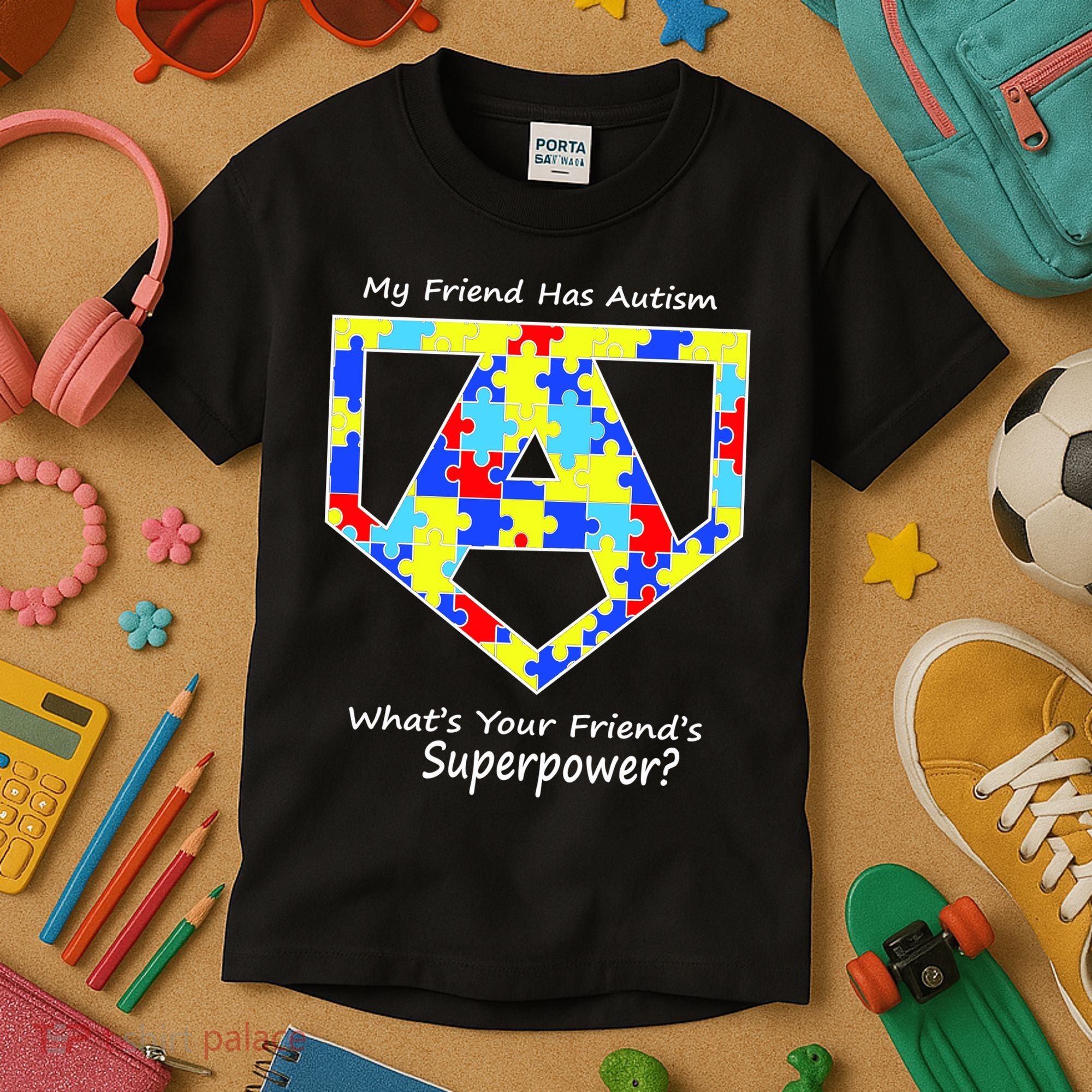 My Friend Has Autism What's Your Friend's Superpower? Kids T-Shirt