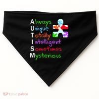 My Gift Is Autism: Always Unique Totally Intelligent Sometime Mysterious Puzzle USA-Made Doggie Bandana thumb 0