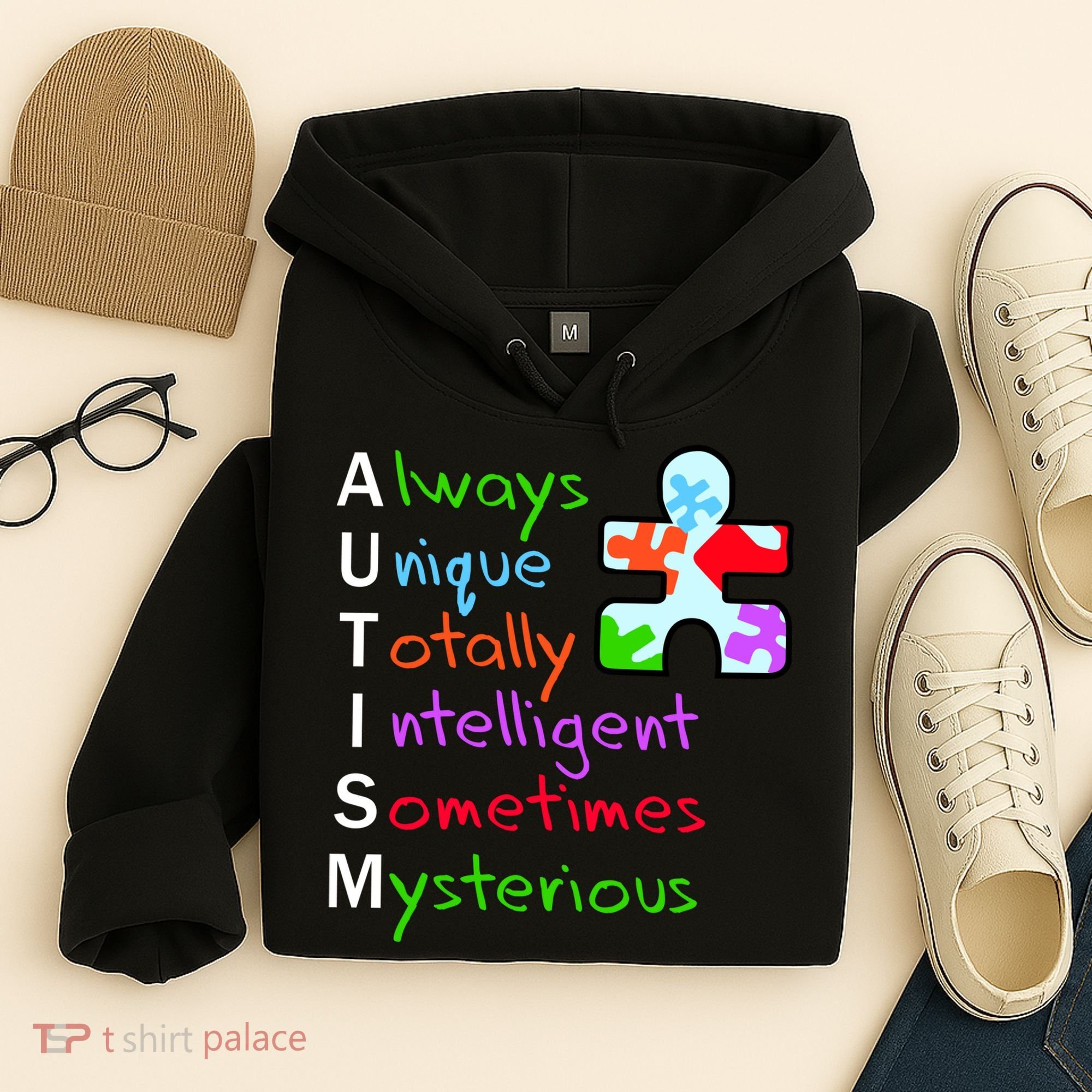 My Gift Is Autism: Always Unique Totally Intelligent Sometime Mysterious Puzzle Hoodie