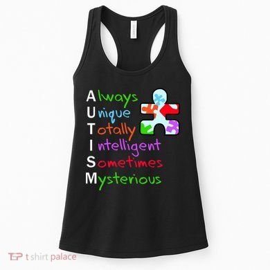 My Gift Is Autism: Always Unique Totally Intelligent Sometime Mysterious Puzzle Women's Tank Top
