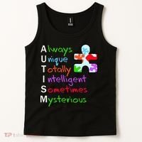 My Gift Is Autism: Always Unique Totally Intelligent Sometime Mysterious Puzzle Tank Top thumb 2