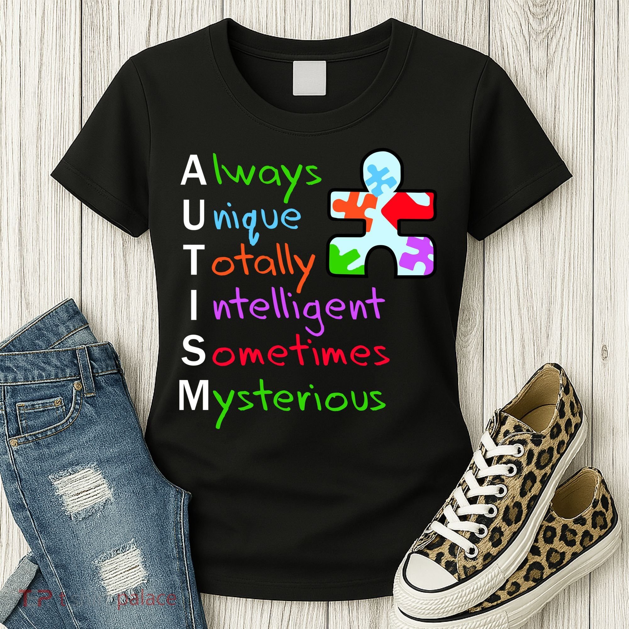 My Gift Is Autism: Always Unique Totally Intelligent Sometime Mysterious Puzzle Women's T-Shirt