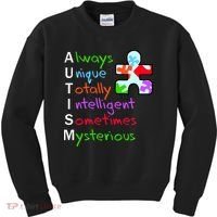 My Gift Is Autism: Always Unique Totally Intelligent Sometime Mysterious Puzzle Kids Sweatshirt thumb 0