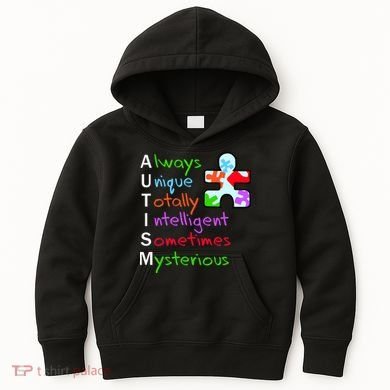 My Gift Is Autism: Always Unique Totally Intelligent Sometime Mysterious Puzzle Kids Hoodie