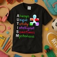 My Gift Is Autism: Always Unique Totally Intelligent Sometime Mysterious Puzzle Kids T-Shirt thumb 3