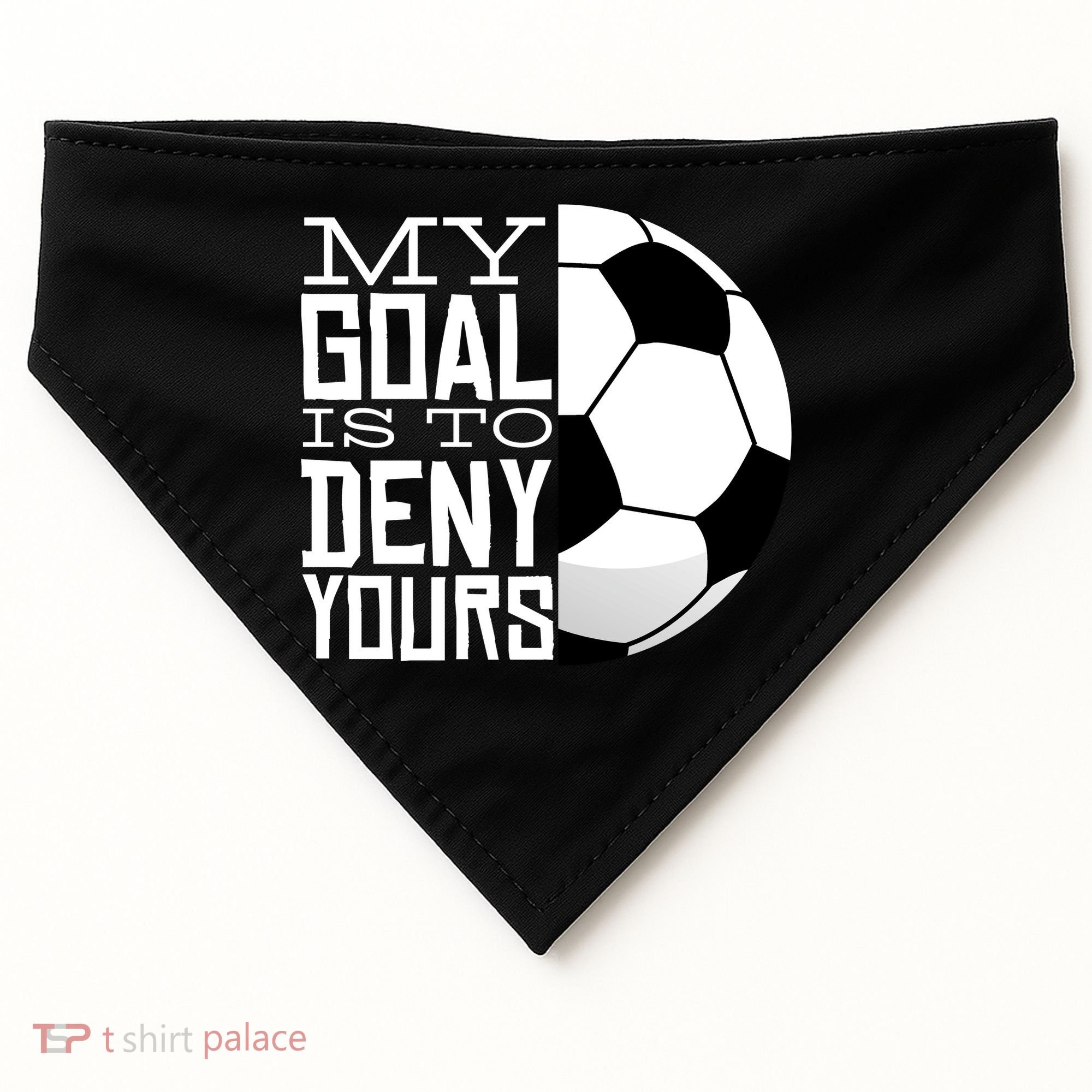 My Goal Is To Deny Yours Funny Soccer USA-Made Doggie Bandana