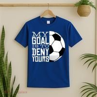 My Goal Is To Deny Yours Funny Soccer T-Shirt thumb 2