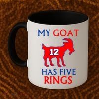 My Goat #12 Has Five Rings New England Football Champs Coffee Mug thumb 2