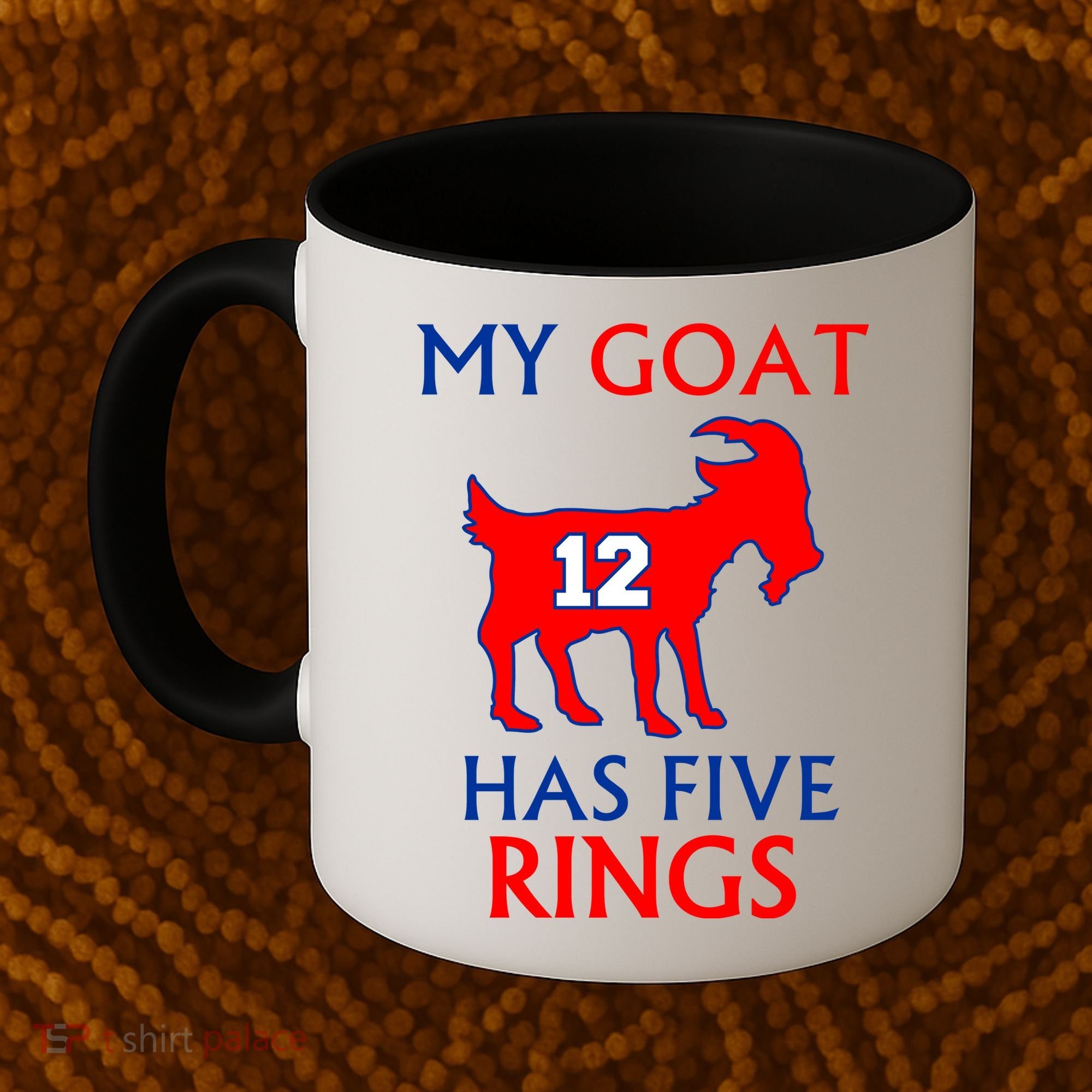 My Goat #12 Has Five Rings New England Football Champs Coffee Mug