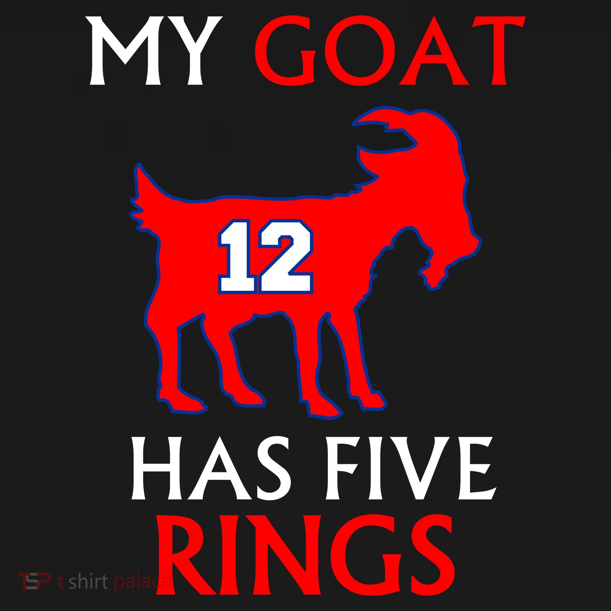 My Goat #12 Has Five Rings New England Football Champs Ornament