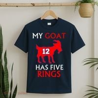 My Goat #12 Has Five Rings New England Football Champs T-Shirt thumb 2