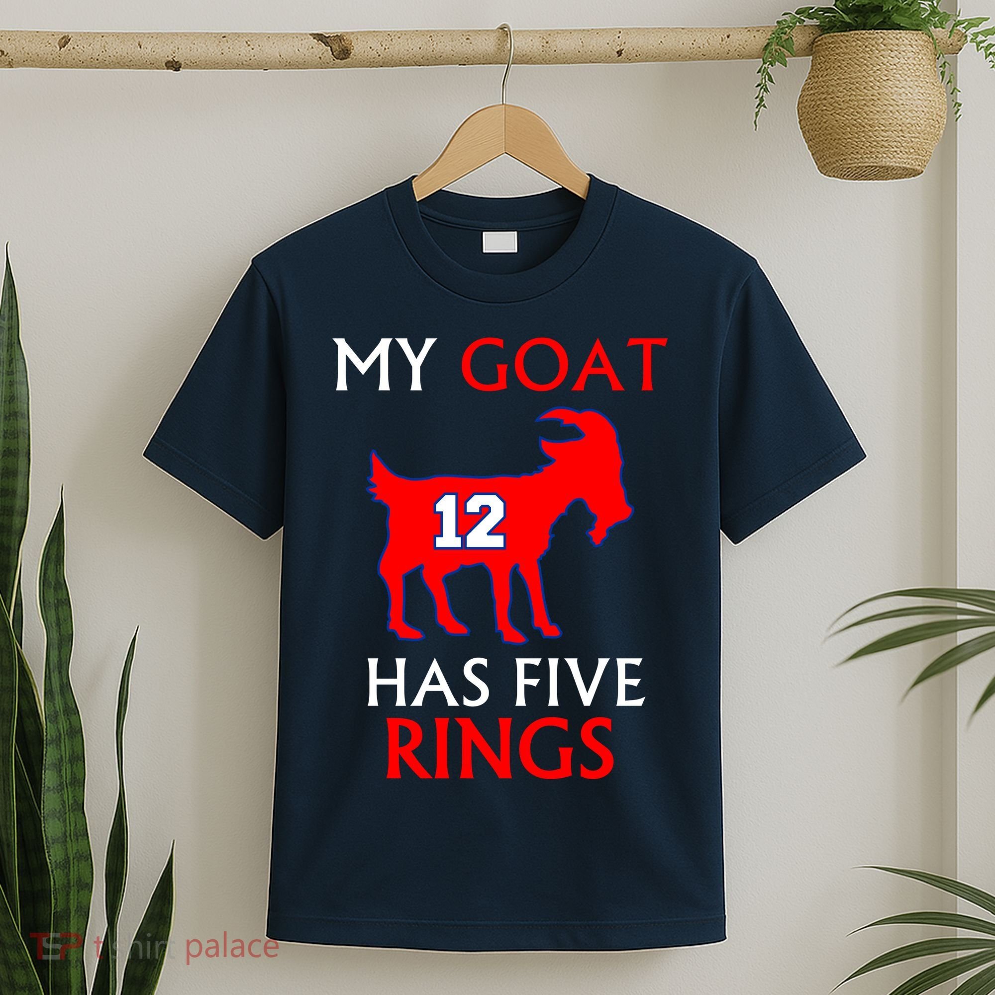 My Goat #12 Has Five Rings New England Football Champs T-Shirt