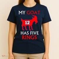My Goat #12 Has Five Rings New England Football Champs T-Shirt thumb 4
