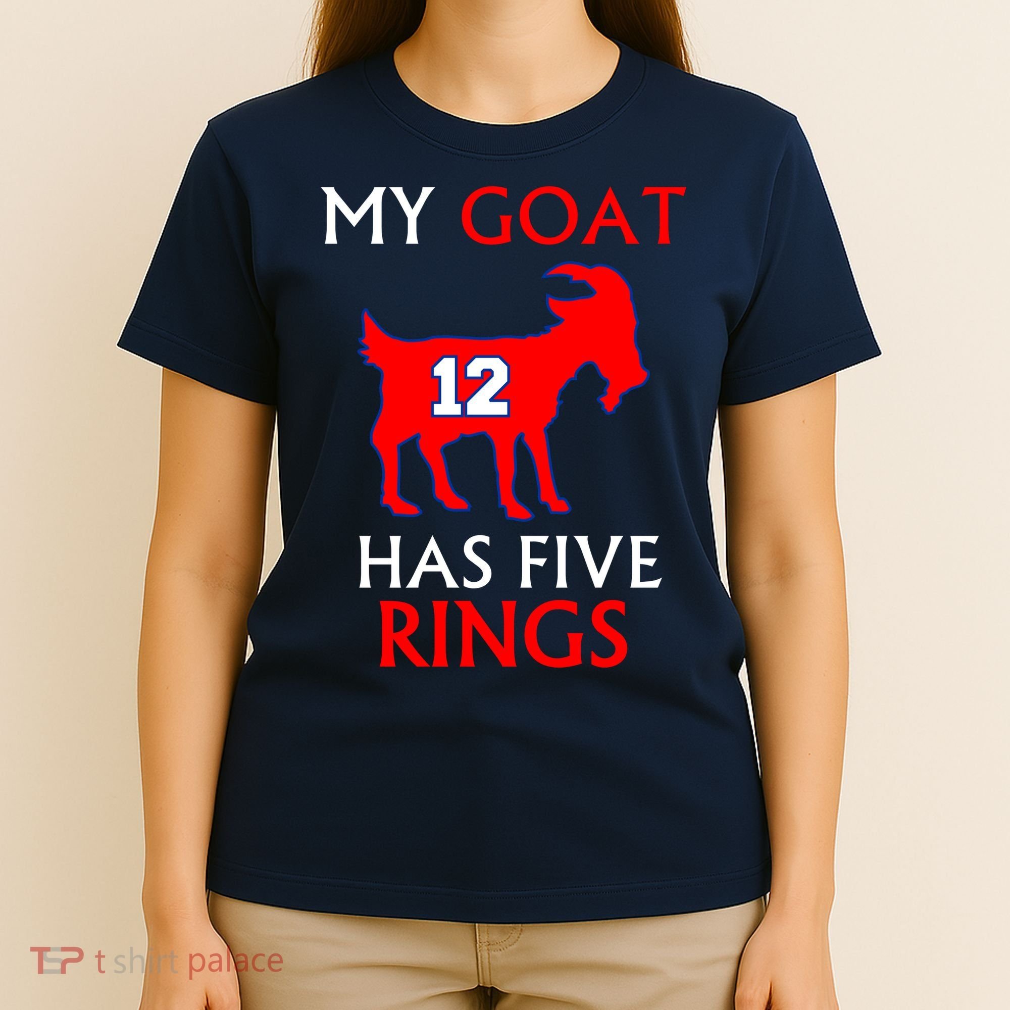 My Goat #12 Has Five Rings New England Football Champs T-Shirt