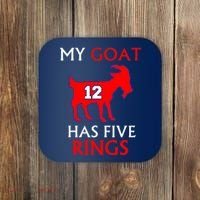 My Goat #12 Has Five Rings New England Football Champs Coaster thumb 0