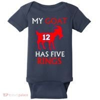 My Goat #12 Has Five Rings New England Football Champs Baby Bodysuit thumb 0