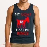 My Goat #12 Has Five Rings New England Football Champs Tank Top thumb 3