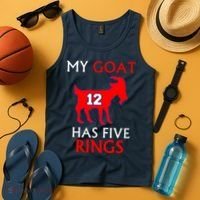 My Goat #12 Has Five Rings New England Football Champs Tank Top thumb 4