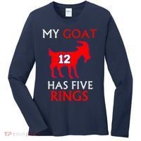 My Goat #12 Has Five Rings New England Football Champs Women's Long Sleeve Shirt thumb 0