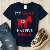 My Goat #12 Has Five Rings New England Football Champs Women's T-Shirt thumb 3