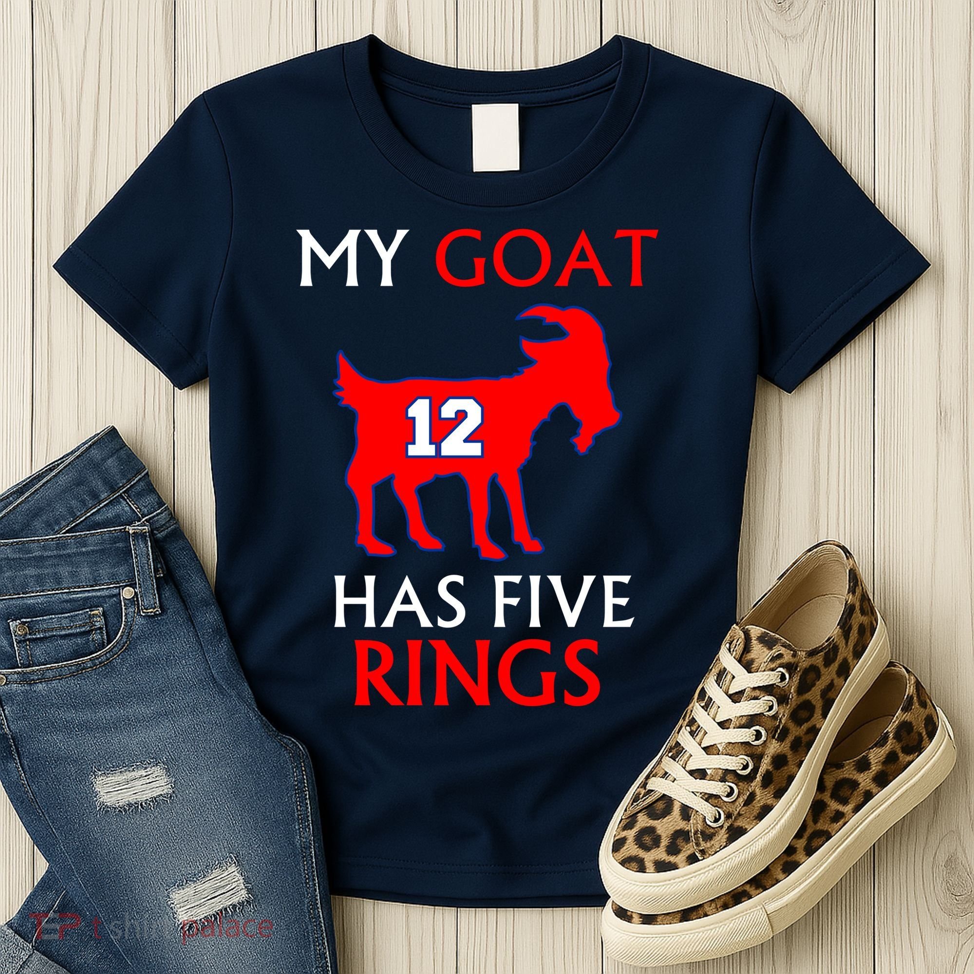 My Goat #12 Has Five Rings New England Football Champs Women's T-Shirt