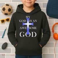 My God Is An Awesome God Jesus Kids Hoodie thumb 2