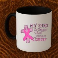 My God Is Bigger Than Breast Cancer Coffee Mug thumb 2
