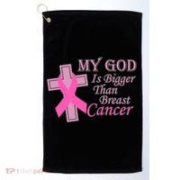 My God Is Bigger Than Breast Cancer Golf Towel thumb 0