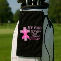 My God Is Bigger Than Breast Cancer Golf Towel thumb 2