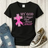 My God Is Bigger Than Breast Cancer Women's T-Shirt thumb 3