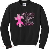 My God Is Bigger Than Breast Cancer Kids Sweatshirt thumb 0