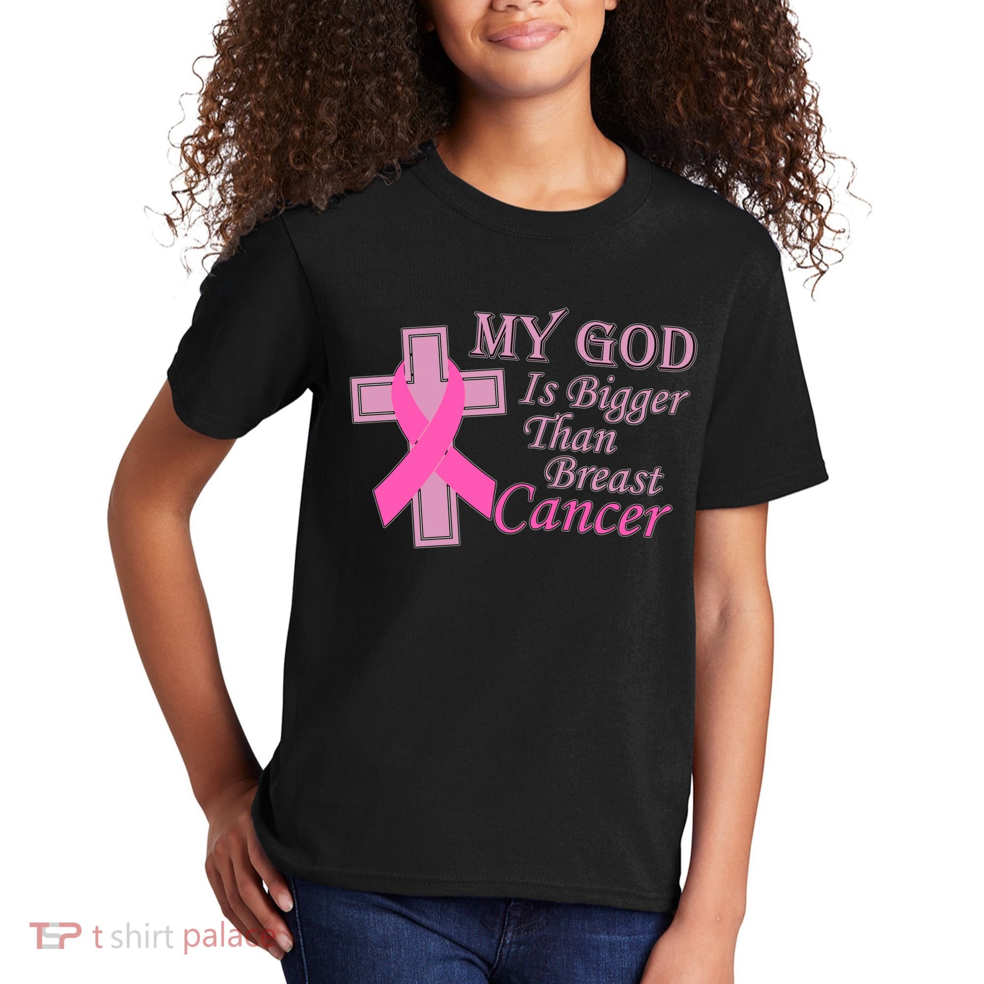 My God Is Bigger Than Breast Cancer Kids T-Shirt