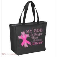 My God Is Bigger Than Breast Cancer Tote Bag thumb 2