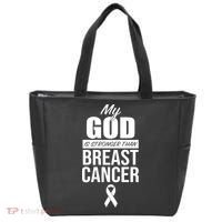 My God Is Stronger Than Breast Cancer Tote Bag thumb 0