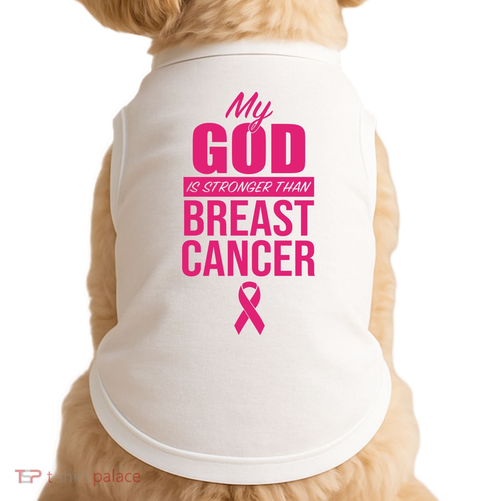 My God Is Stronger Than Breast Cancer Doggie Tank